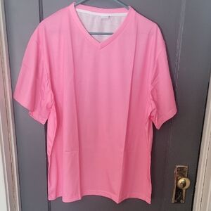 Pink V-Neck Short Sleeve Tee